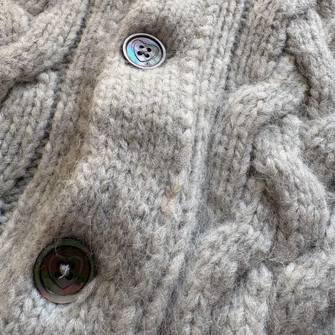 【クルチアーニ】イタリア製 アルパカ ケーブルカーディガン ショールカラー 46