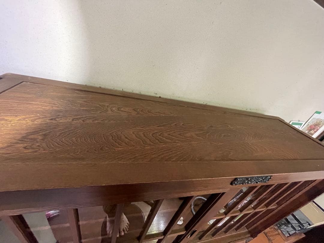 破格送料無料 アンティーク/水屋箪笥/食器棚/ガラス棚/ダイニングボード