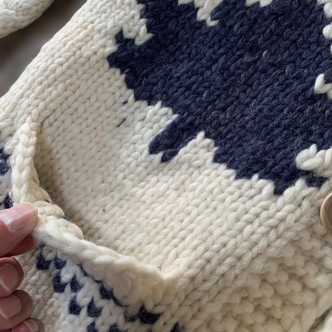 極美品　Kanata ピュアウール　カウチンセーター カナダ製