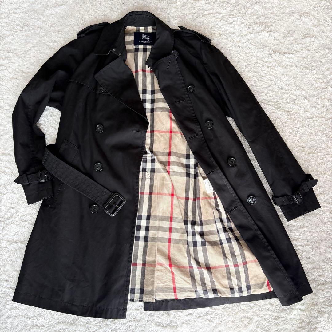 ✨極美品✨ XL バーバリーロンドン トレンチコート ノバチェック ロング丈 黒