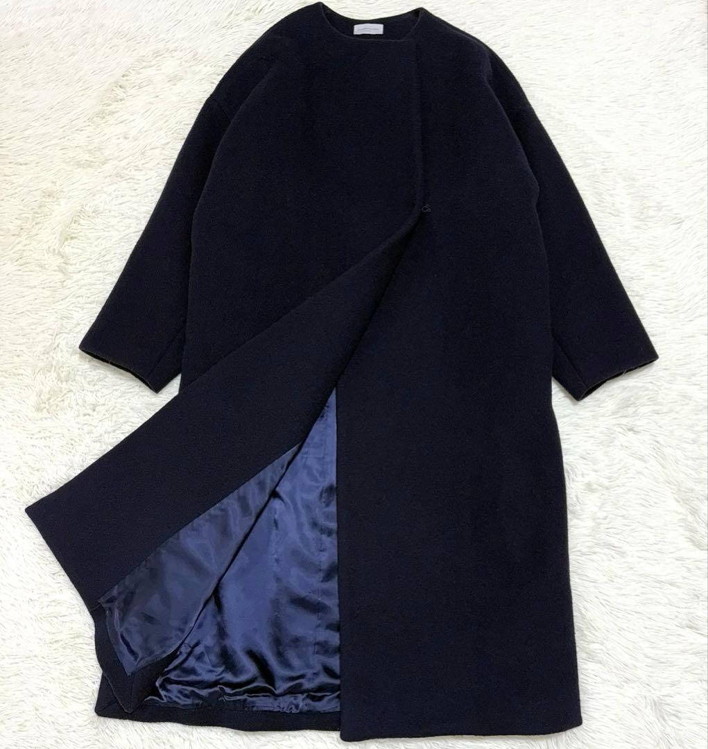 Deuxieme Classe ビーバーコート　ネイビー　ロング　ウール