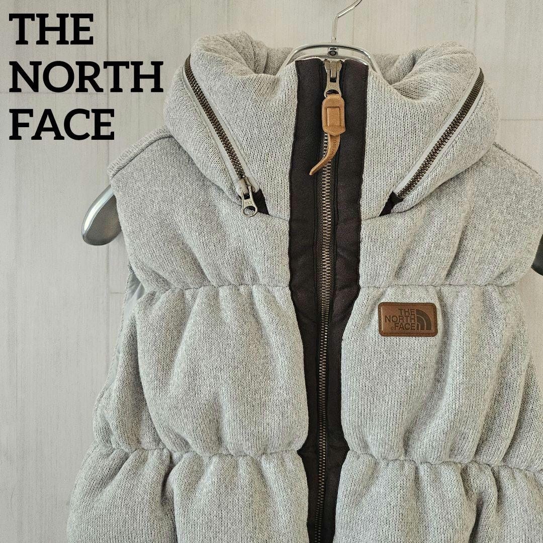【希少】ノースフェイス　ダウンベスト　ライトグレー レディース L