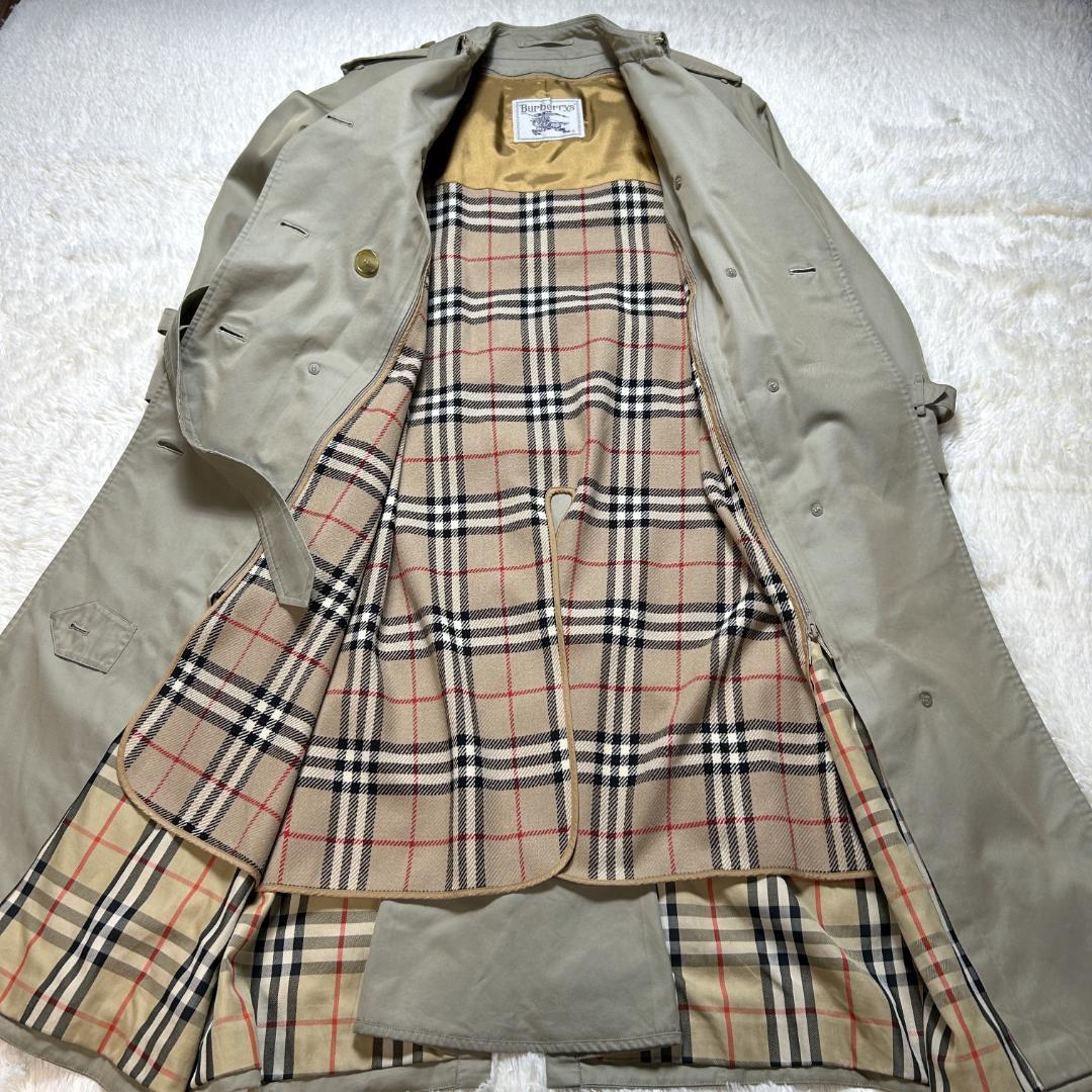美品✨バーバリー トレンチコート ライナー付 ロング丈 ノバチェック M相当