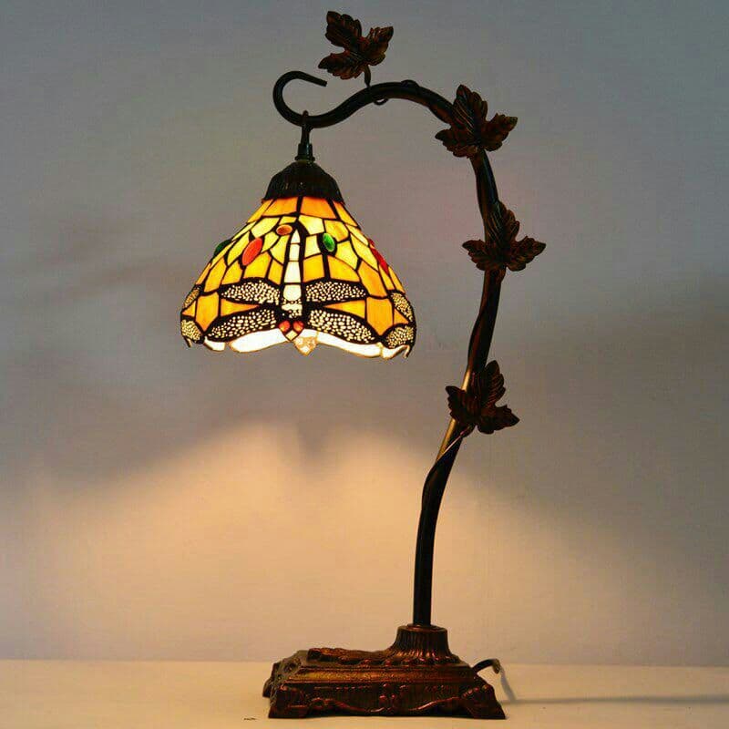 Kティファニースタイルテーブルランプ電気スタンドガラスランプ