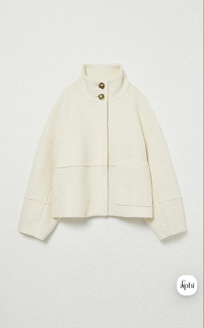 EAPHI STAND COLLAR COAT新品オフホワイト