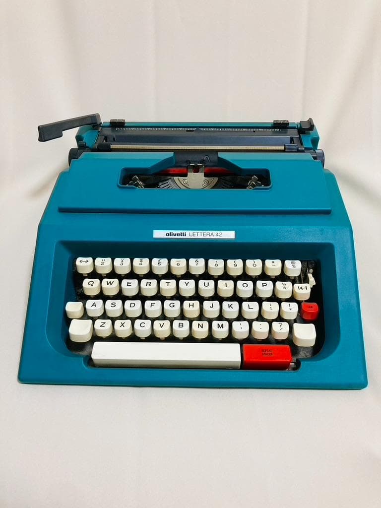 タイプライター olivetti LETTERA42 ブルーグリーン ジャンク品
