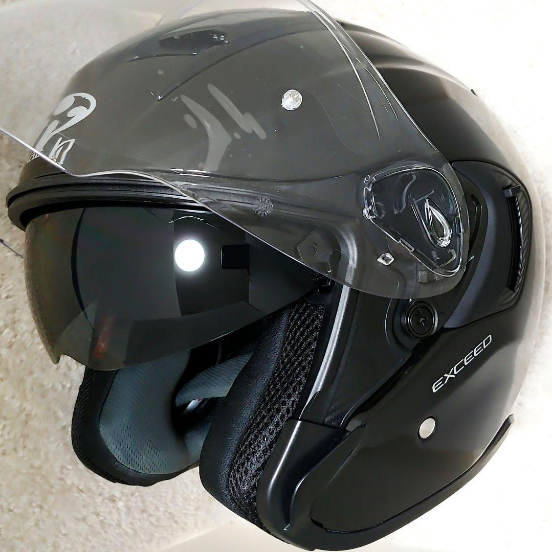 ポ*ン様 【ジェットヘルメット】OGK KABUTO EXCEED ブラックメタ