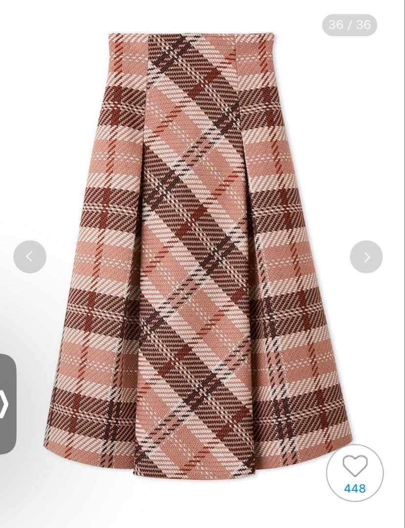 SNIDEL ロービングチェックスカート　0