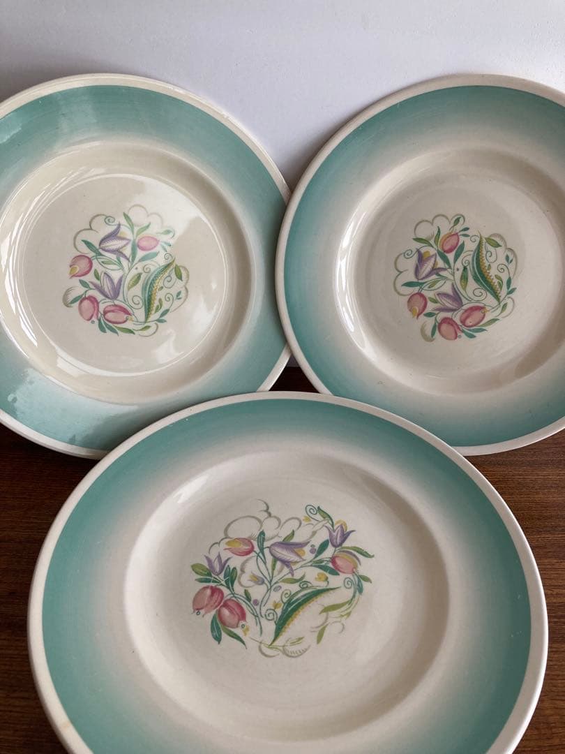 スージー・クーパー　ドレスデンスプレイ　プレート 3枚セット 23cm 25cm