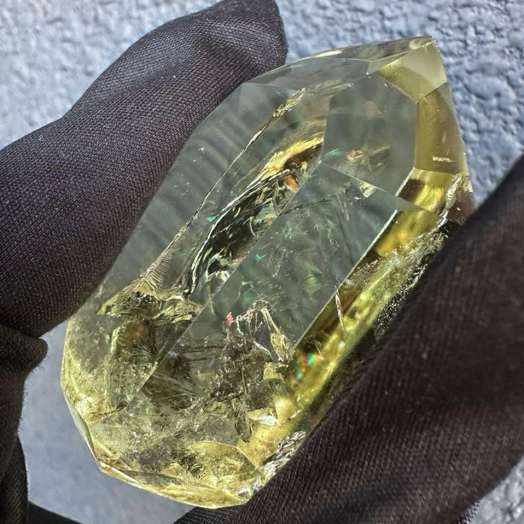 虹☆アイリスクォーツ シトリン フリーフォーム☆ブルーエンジェルラダーA1142