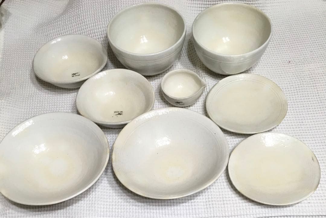 伊賀焼　長谷園　「粉引の器シリーズ」5種9点set 未使用　新品