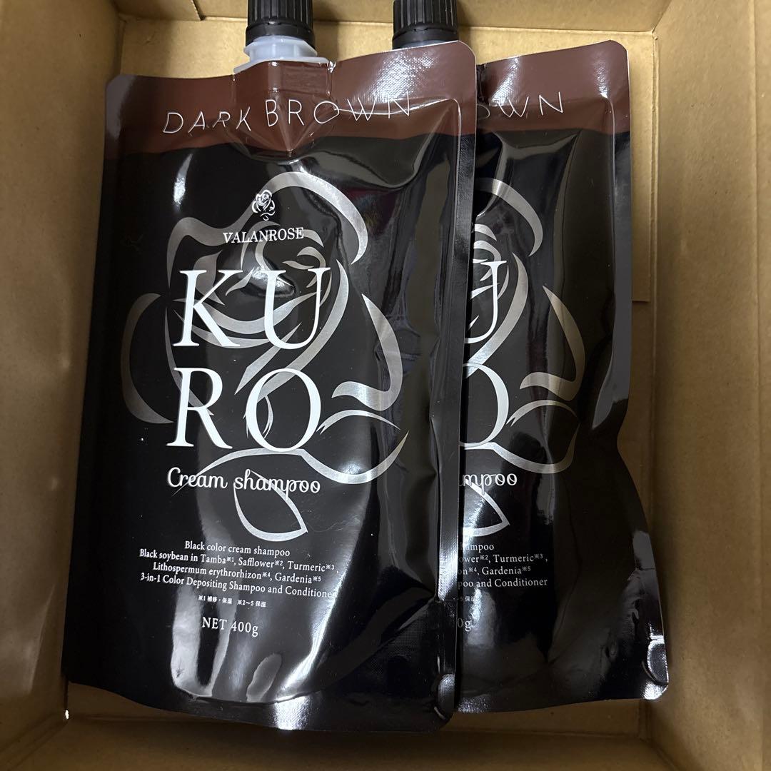 は*る様 KURO Cream Shampoo ダークブラウン 400g 2個セ