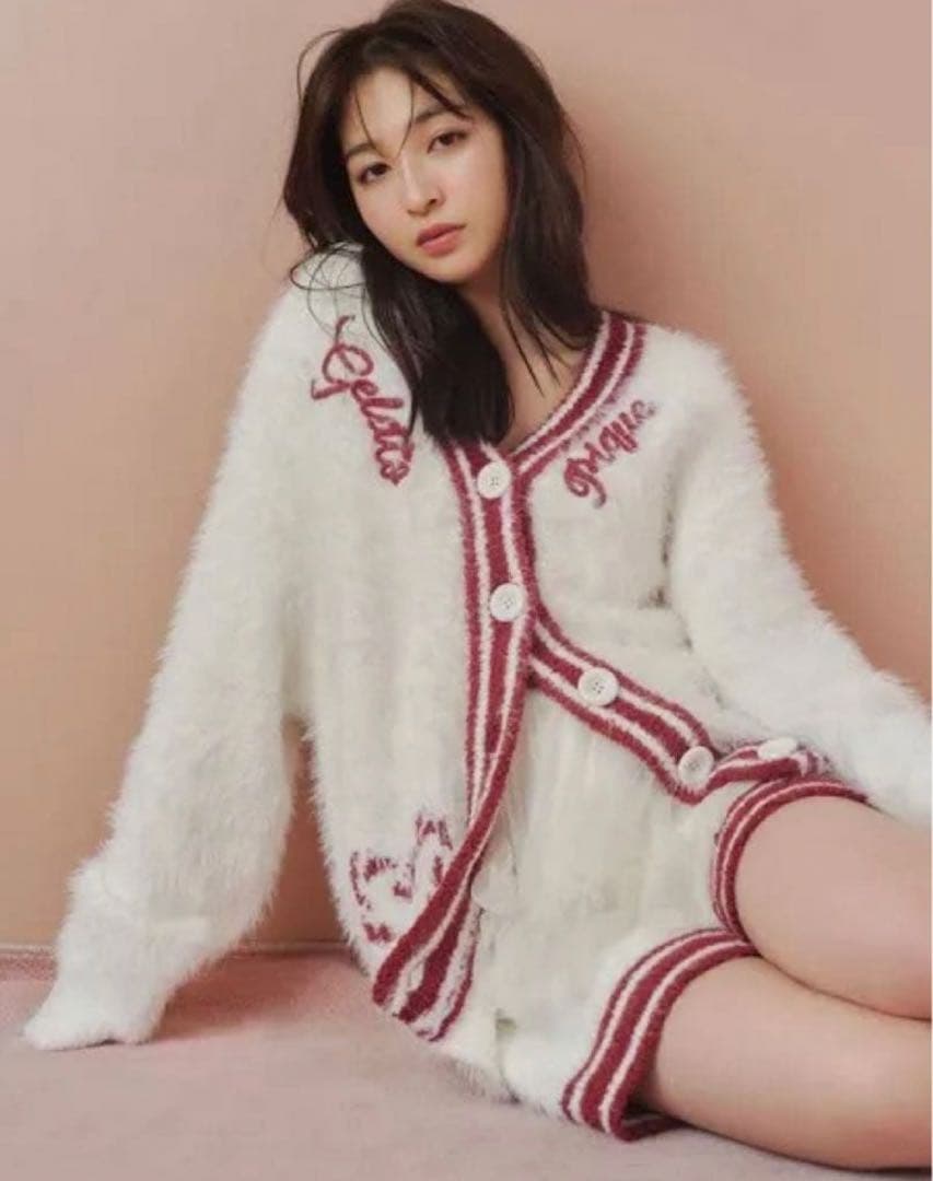 美品 ジェラートピケ フェザーカーディガン＆ショートパンツ ホリデー 限定