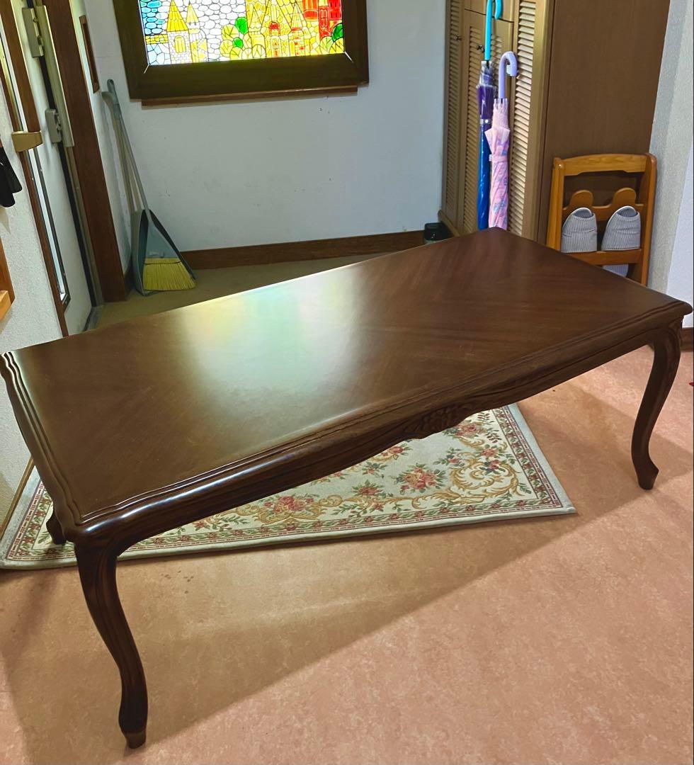 最終値下げ‼️凛とした洋風アンティーク‼️　木製センターテーブル ダークブラウン