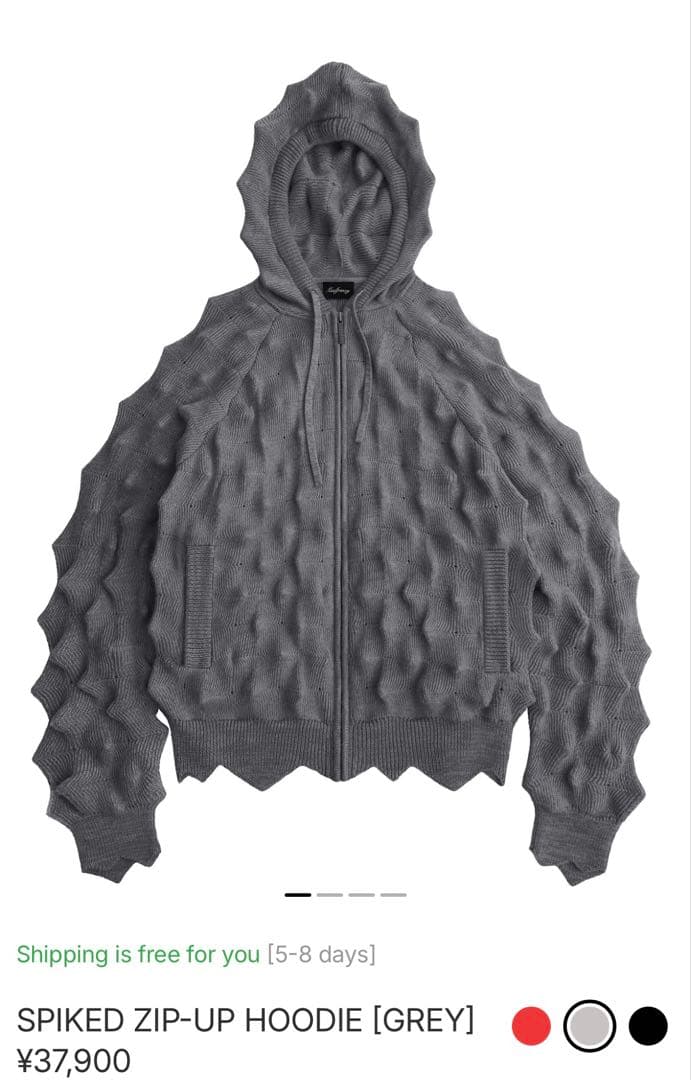 www　【MADFRENZY】SPIKED ZIP-UP HOODIE