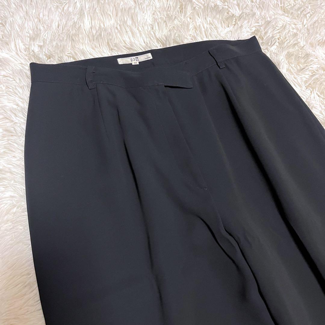 【大きいサイズ】23区 パンツスーツ セットアップ ブラック 50 シングル 黒