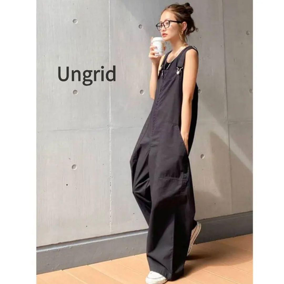 新品　アングリッド　ミリタリールーズサロペット　オーバーオール　ゆったり　黒