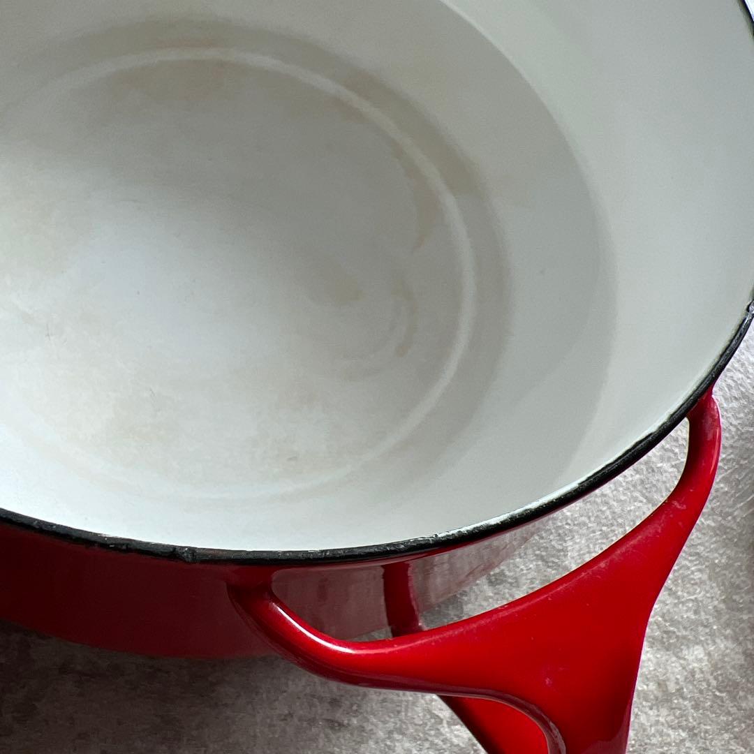 DANSK 赤 ホーロー鍋 蓋付き