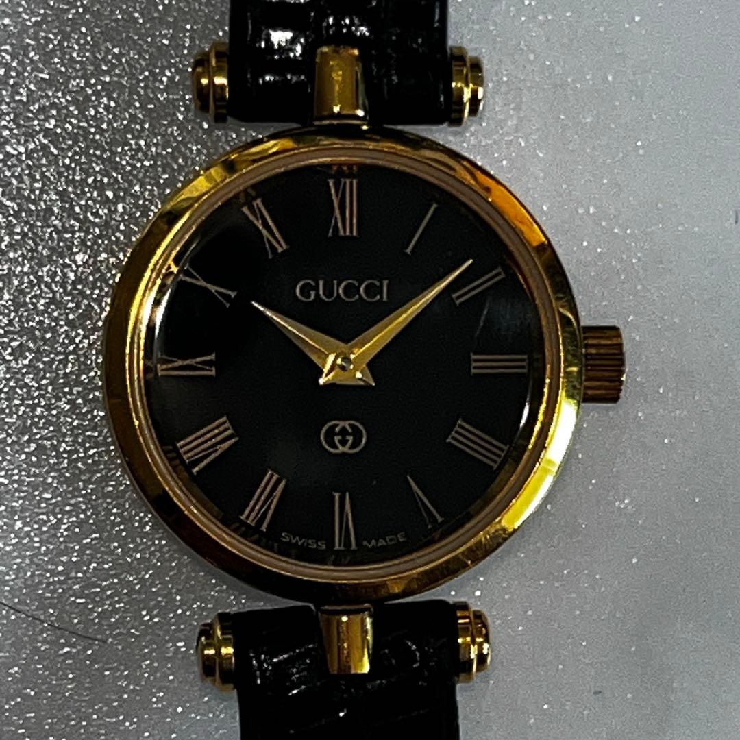 サナさん専用GUCCI グッチ腕時計 シェリーライン ブラック×ゴールド稼働品