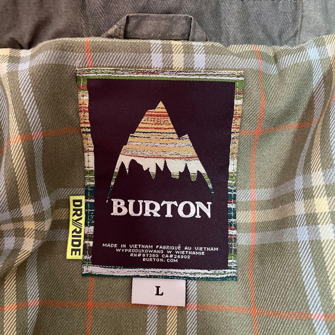 Burtonバートンスキーウェアスノーボードジャケット緑グリーンカーキチェック柄