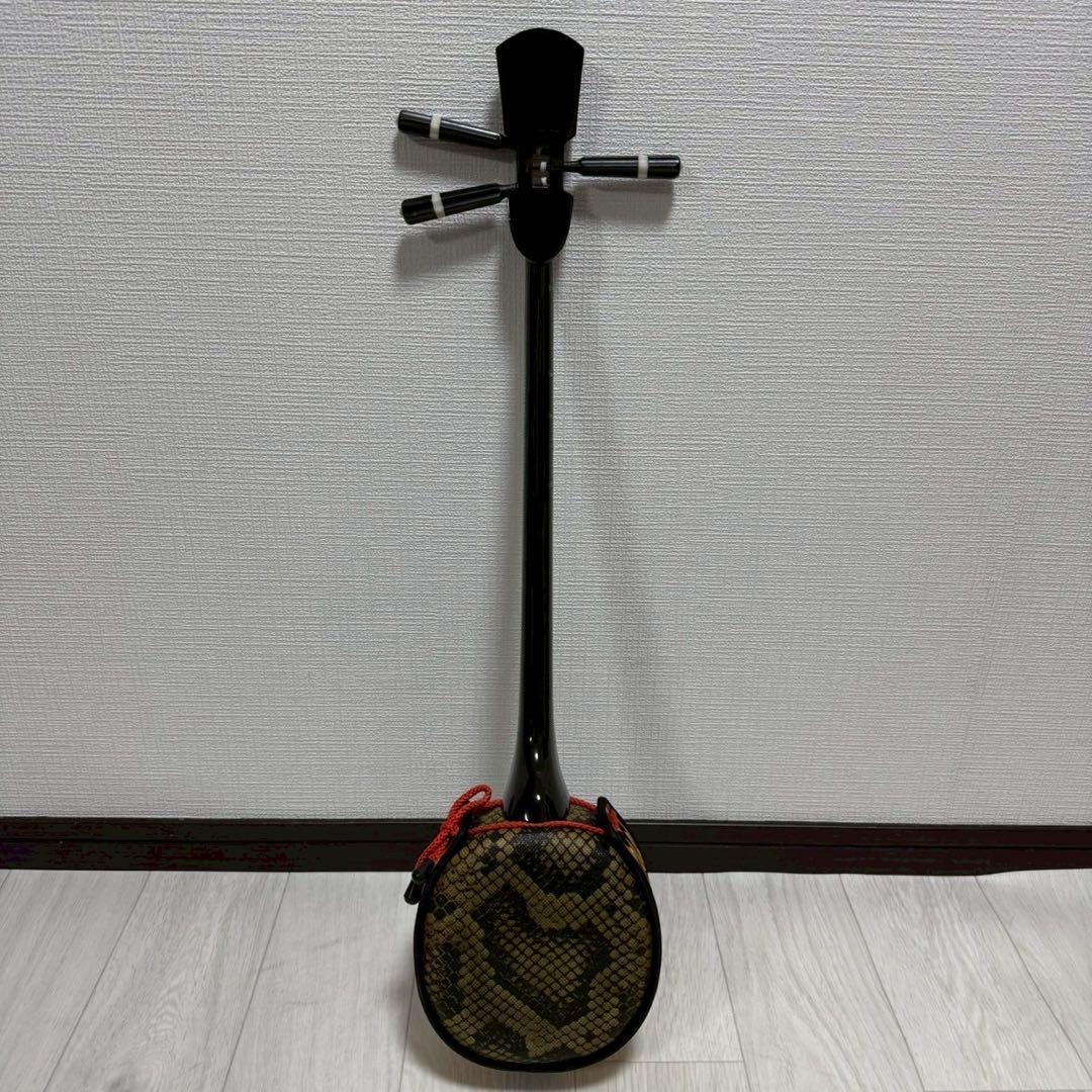 沖縄 三線 特上 人工皮革 蛇柄 ソフトケース 三味線✨付属品多数