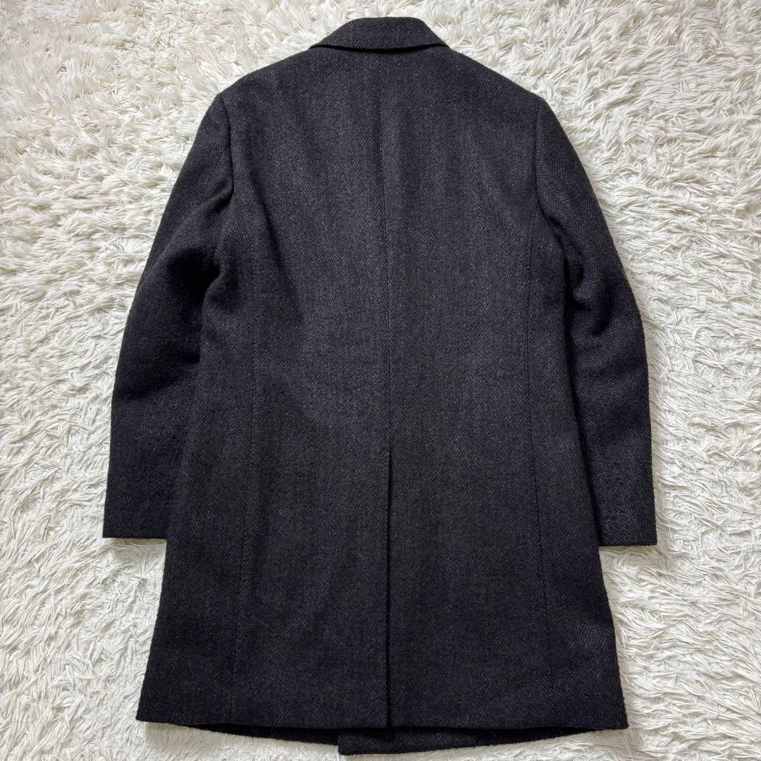 TAKEO KIKUCHI ダブルチェスターコート ヘリンボーン ブラウン 2