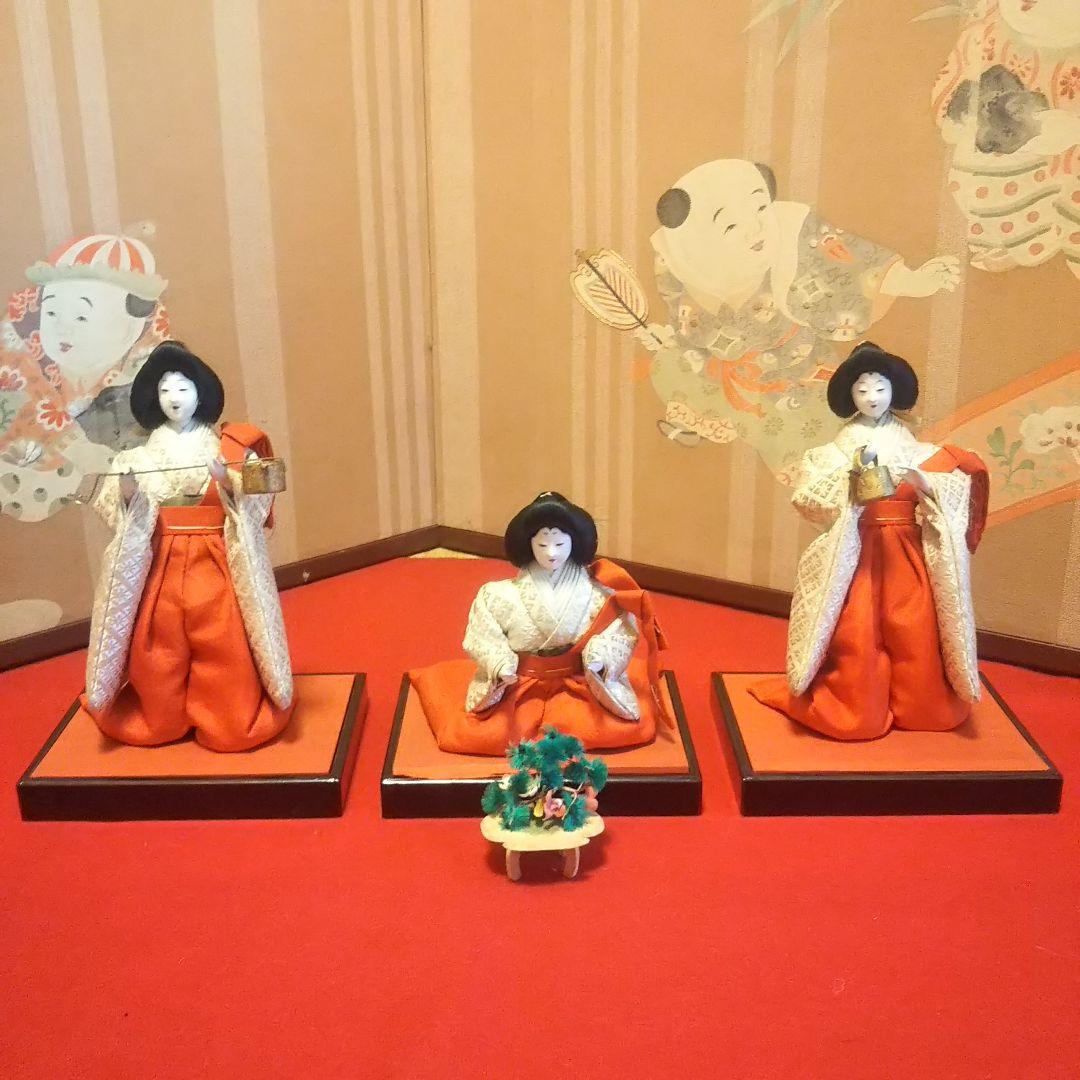 京都 田中彌 三人官女 京人形 昭和初期