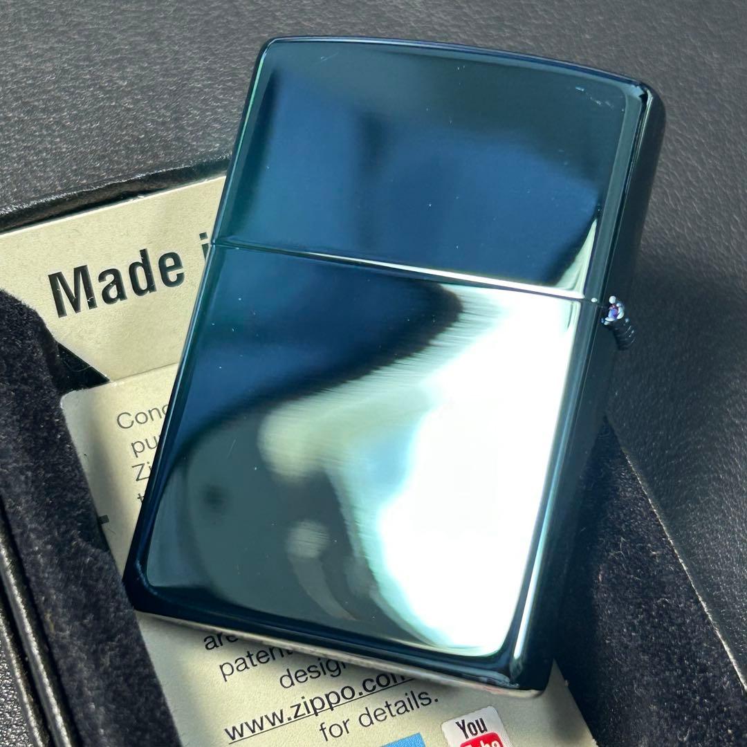 B ジッポー　ピース　ブルーチタン