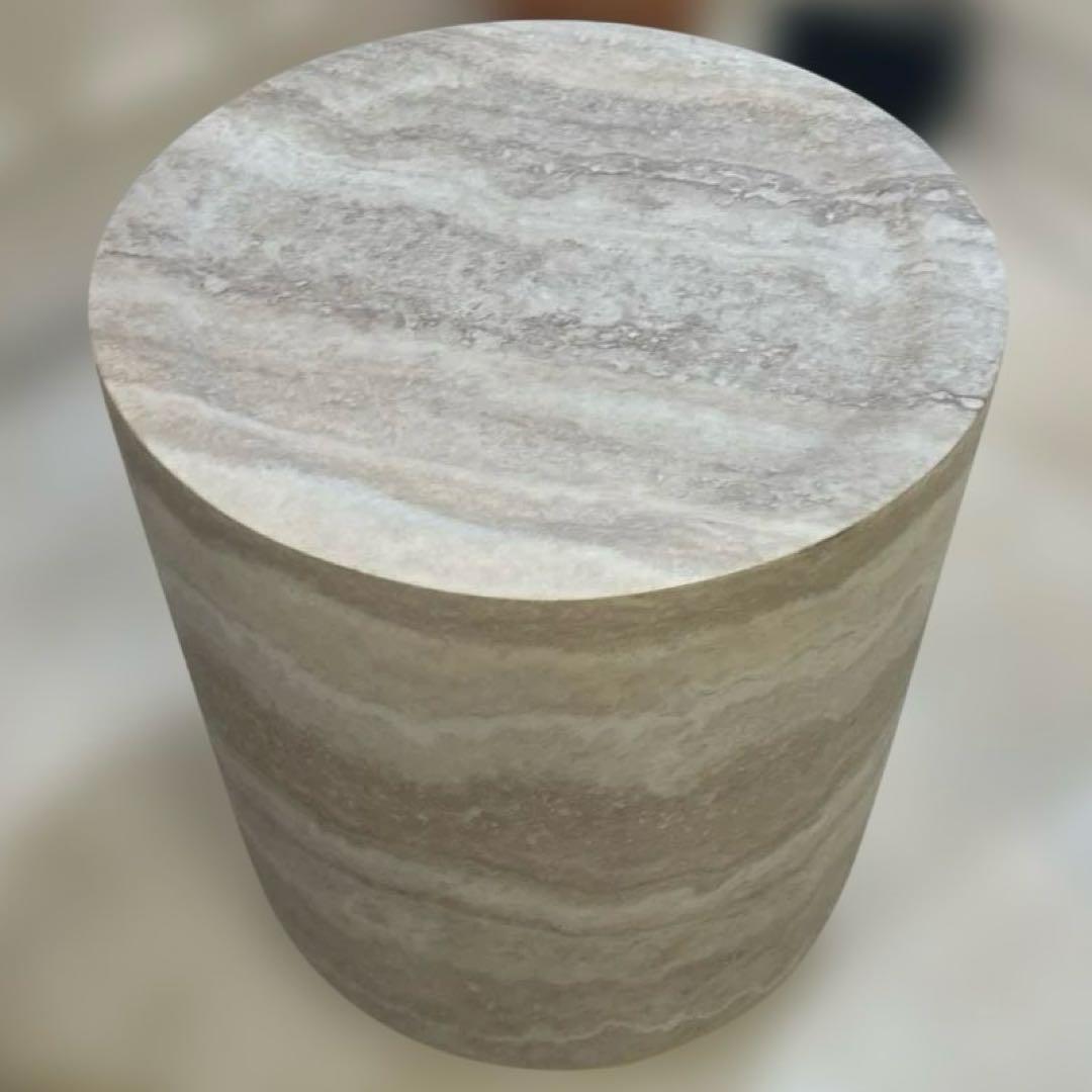 Tracy Luxe Table 大理石調円形マーブルオーバルローテーブル