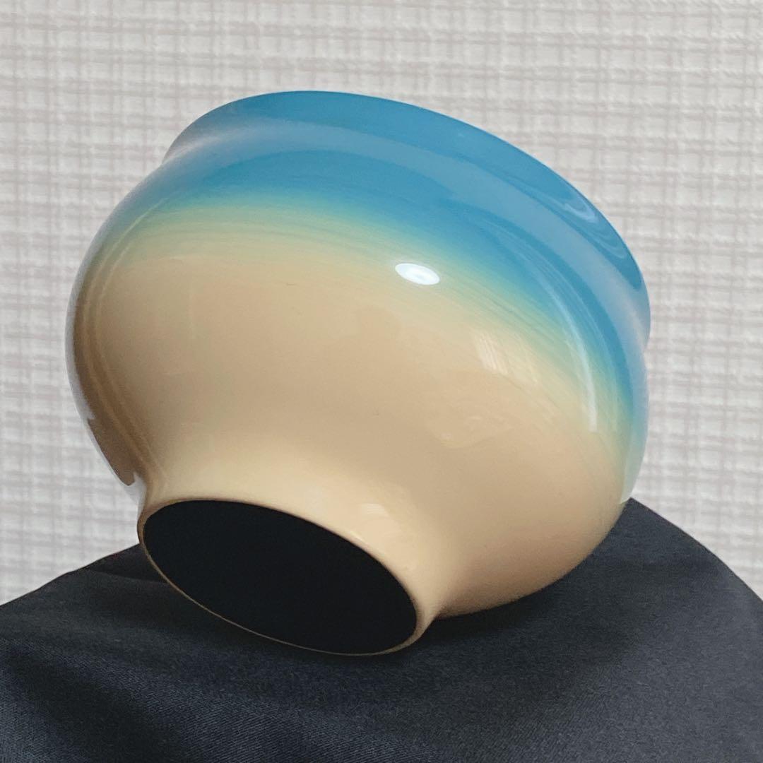 【 輪島塗 】 ブルーベージュグラデーションお椀　カフェボール