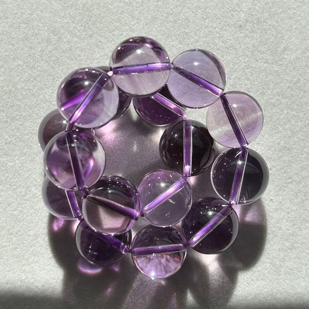 【新品未使用】【透明感抜群】ピンクアメジスト ブレス12mm内径16.5cm