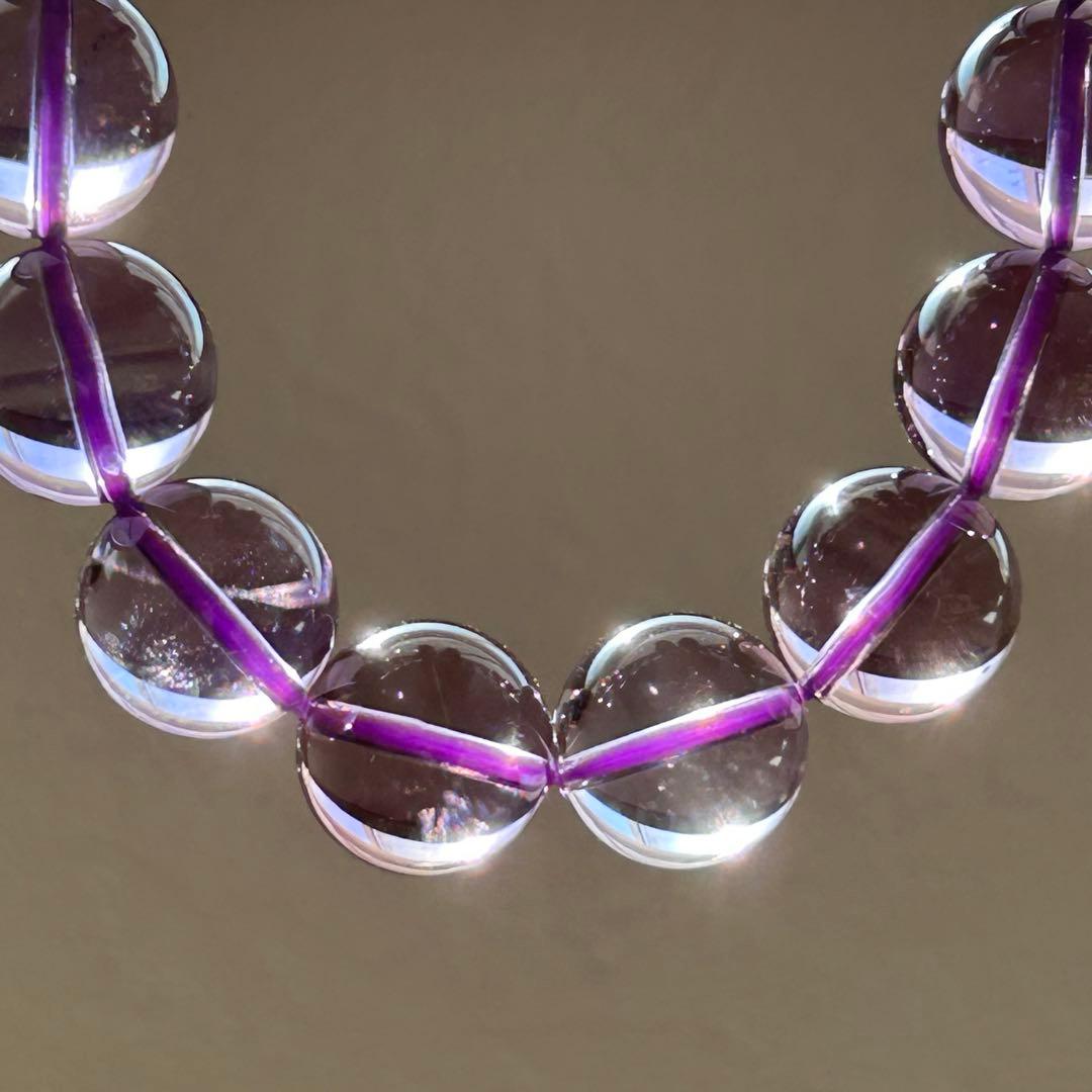 【新品未使用】【透明感抜群】ピンクアメジスト ブレス12mm内径16.5cm