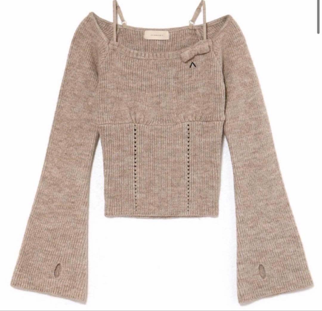 トップス andmary Baby ribbon knit tops