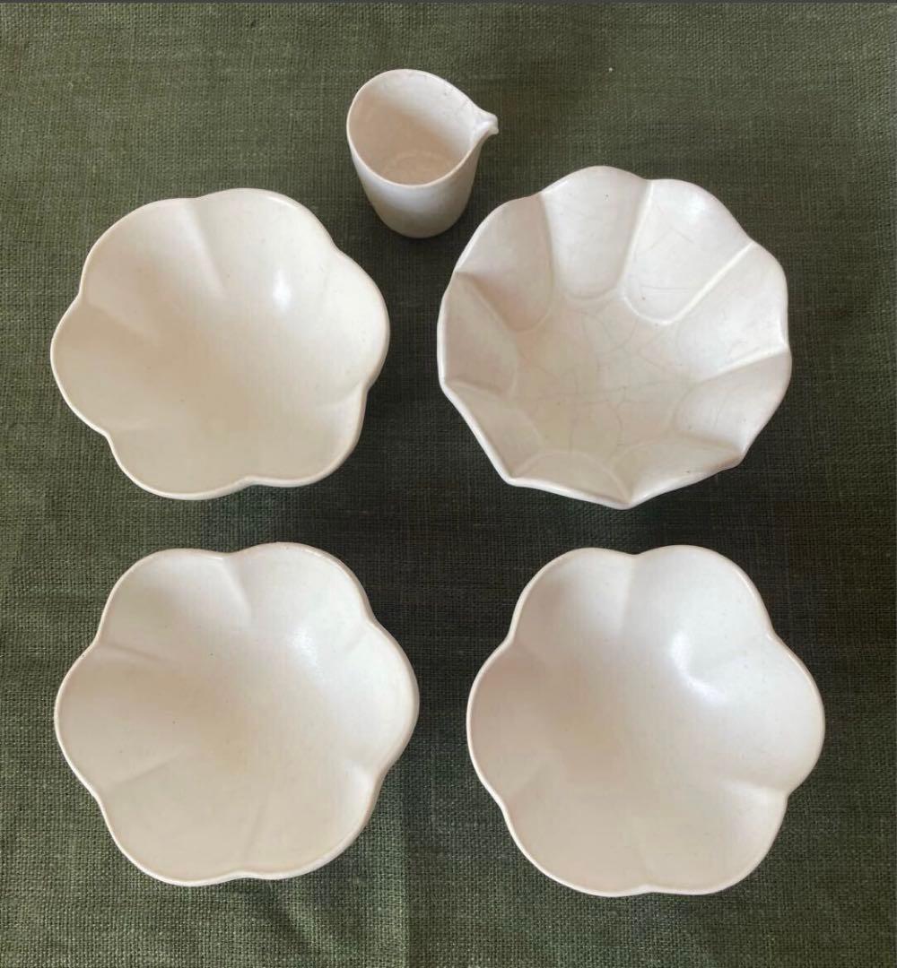 安藤雅信 朝顔小鉢 ミルクピッチャー 銀皿 他