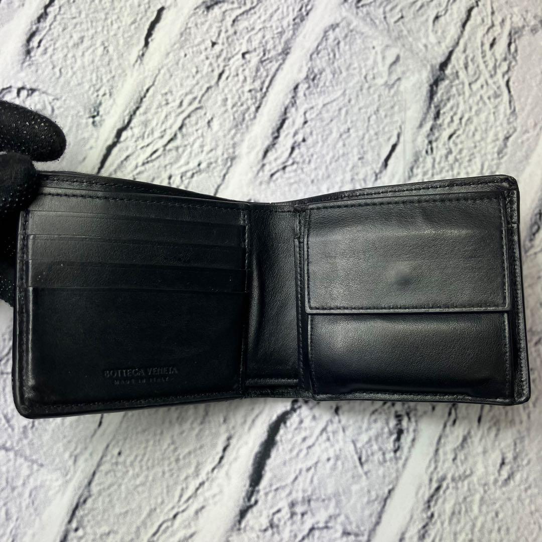 ボッテガヴェネタ✨近年 RFID搭載 マキシイントレチャート 本革 折り財布 黒