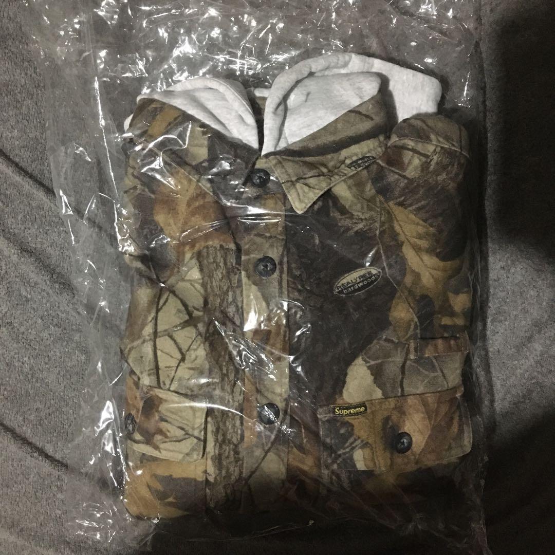 r*a様 supreme Hooded Flannel Shirt camo