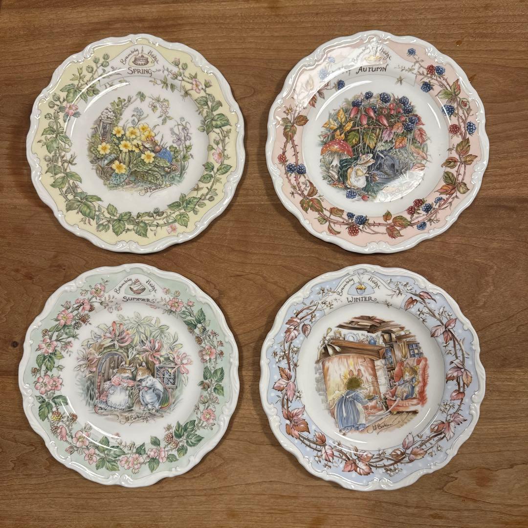 ロイヤルドルトン ブランブリーヘッジ　四季プレート　春夏秋冬　20cm 4枚