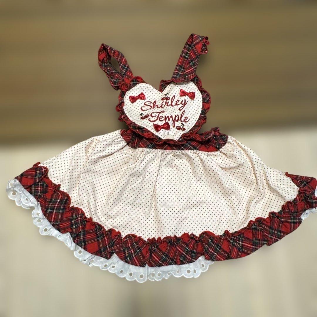 Shirley Temple ハート胸当てワンピース 90 3点セット