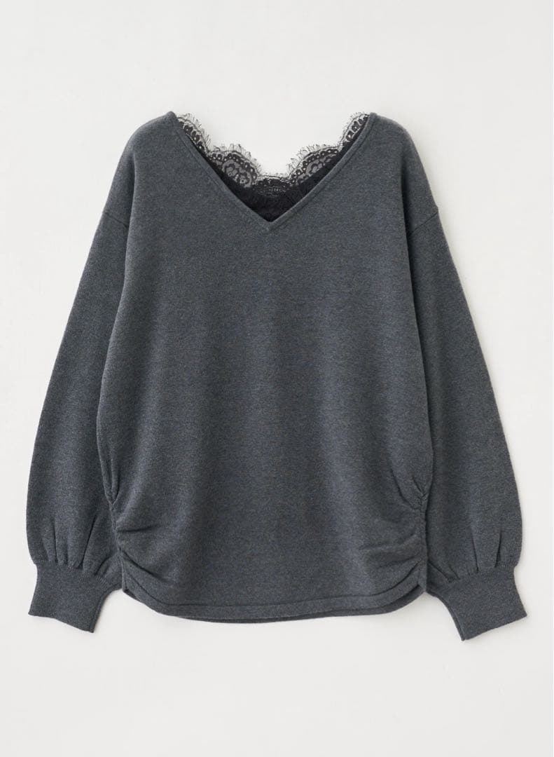LOUNIE レース付きニットプルオーバー