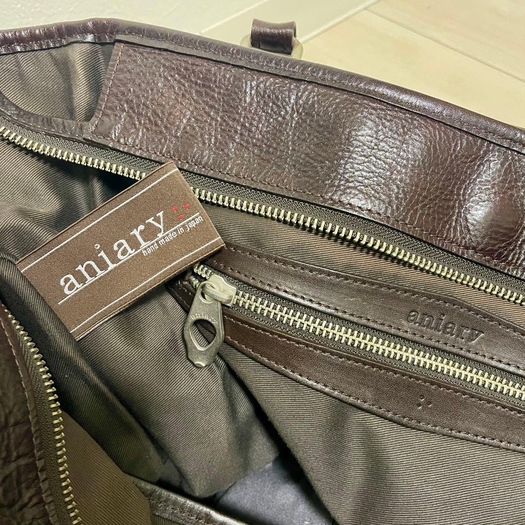 【おかか*無言取引】アニアリ　トートバッグ　ブラウン　オールレザー