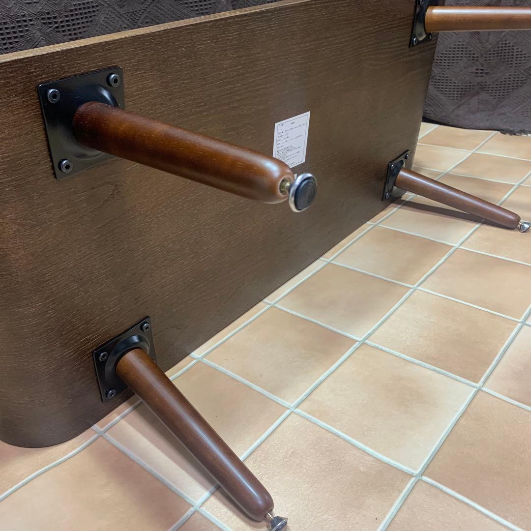 【美品】北欧風 センターテーブル ニトリ 曲げ木 プライウッド ガラステーブル