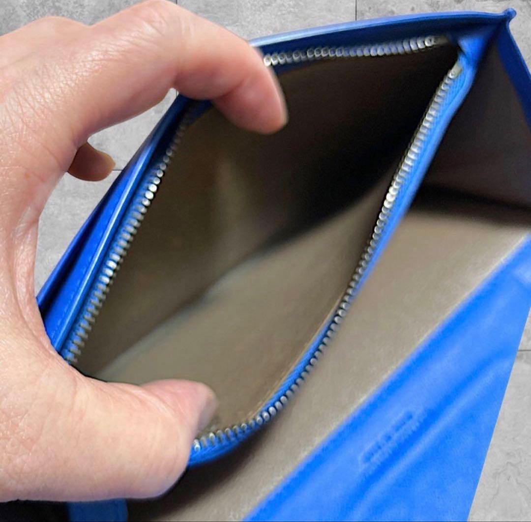 【ボッテガ長財布】バイカラー財布☆美品☆二つ折り長財布☆ロングウォレット☆黒☆青