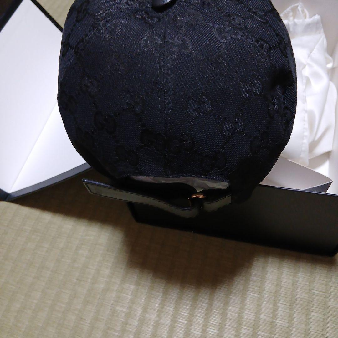 Gucci ブラック GGパターン キャップ Mサイズ
