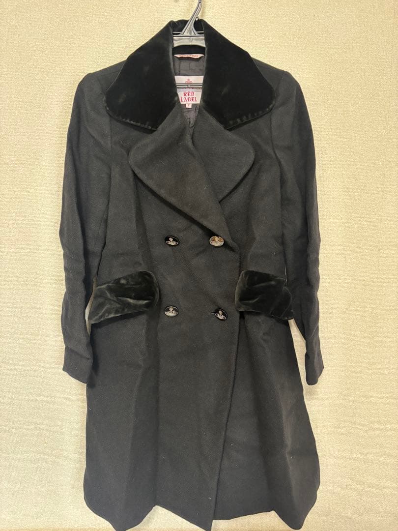Vivienne Westwood Red Label ラブ襟ベロア切替コート