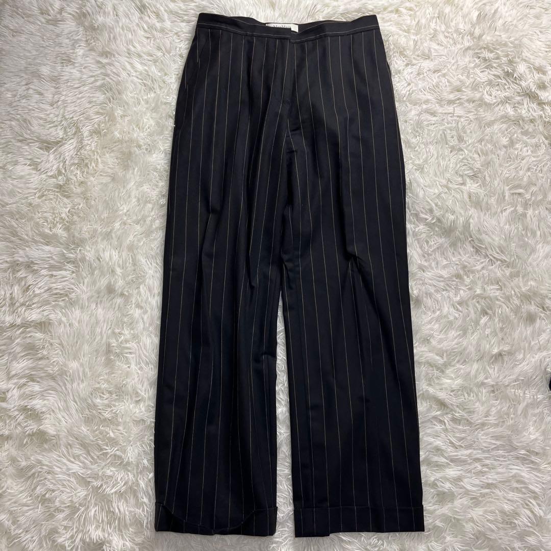 Max Mara パンツスーツ セットアップ 白タグ ストライプ 42 XL