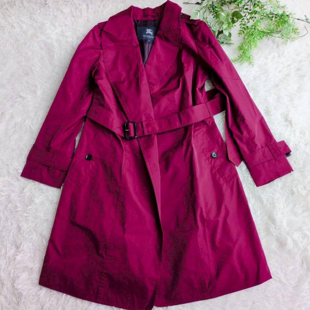 ◾︎希少◾︎ バーバリーロンドン トレンチコート ボルドー ノバチェック 2XL