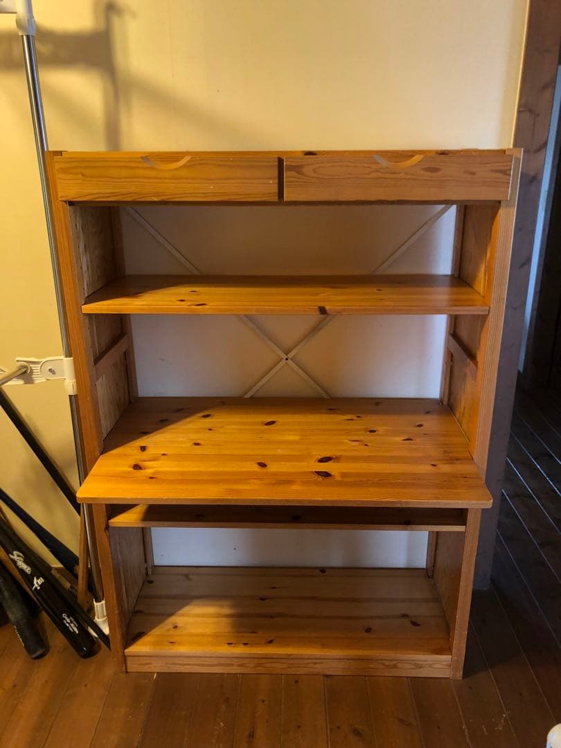 値下げ！木製ラック 3段シェルフ 引き出し付き⭐︎オプションパーツ多数