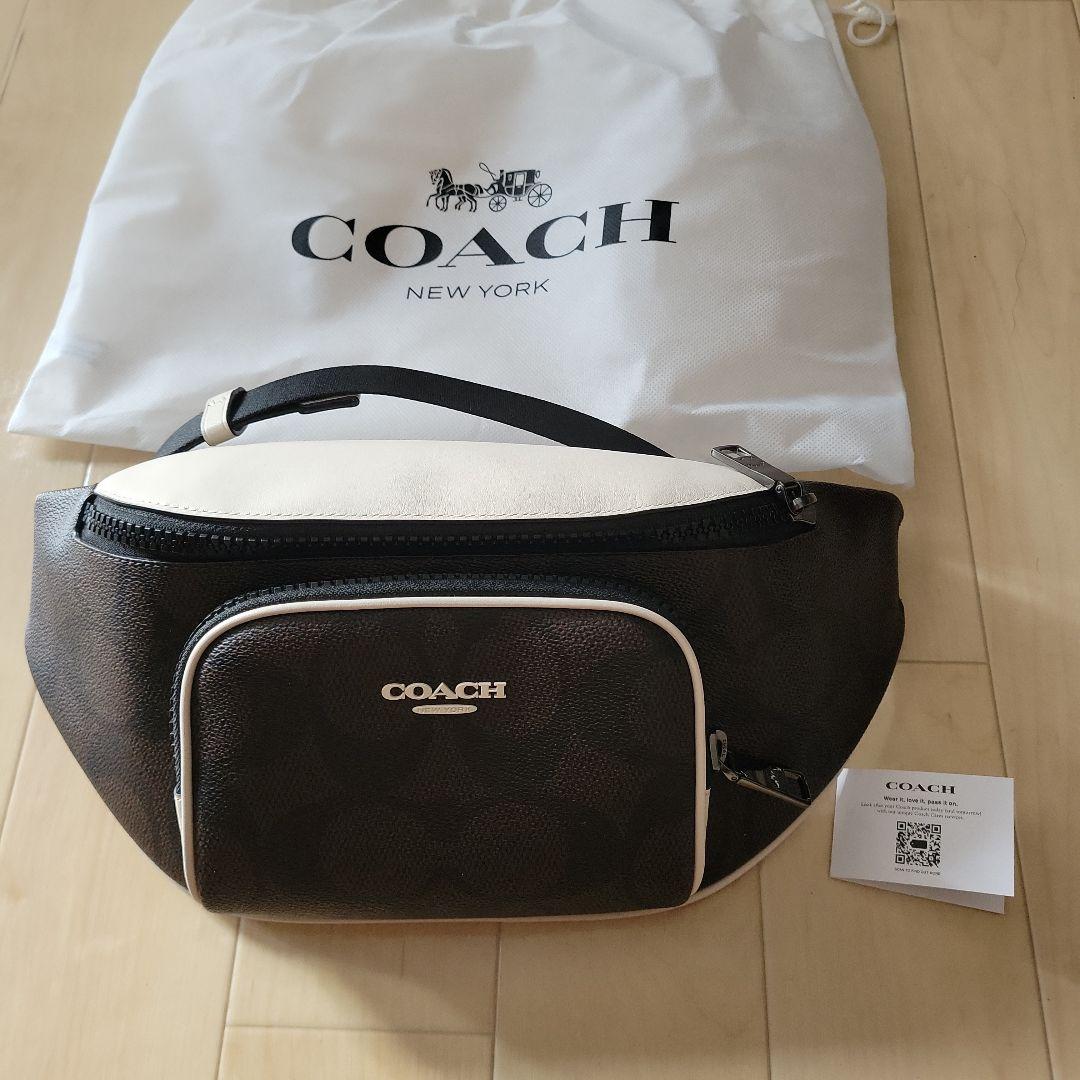 COACH ボディバッグ ブラウン・ホワイト