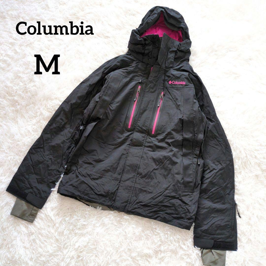 美品　コロンビア　スノボウエア　ジャケット　黒　ピンク　M　オムにテック6158