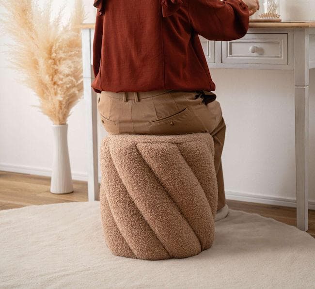 ツイストフォルムデザイン スツール高さ40cm 椅子 オットマン（371）